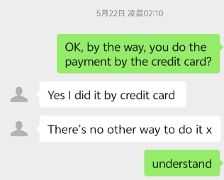 Customer RB Used Credit Card Payment